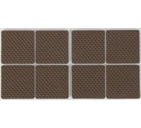 Мебельная накладка TUNDRA полимерная, коричневая, квадратная, размер 38х38 мм, 8 шт. 3609862