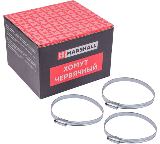 Хомут червячный MARSHALL 80-100 мм (оцинкованная сталь; кратность - 25 шт) MR4113 1