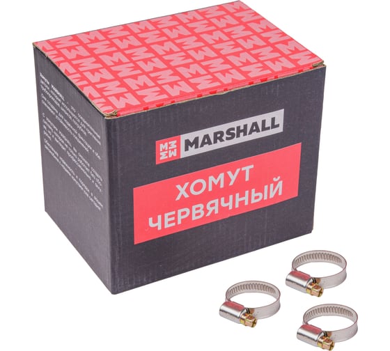 Хомут червячный MARSHALL 20-32 мм (нержавеющая сталь; кратность - 100 шт) MR4205 1
