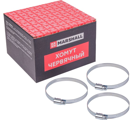 Хомут червячный MARSHALL 70-90 мм (оцинкованная сталь; кратность - 25 шт) MR4112 1