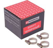 Хомут червячный MARSHALL 16-27 мм (нержавеющая сталь; кратность - 100 шт) MR4204