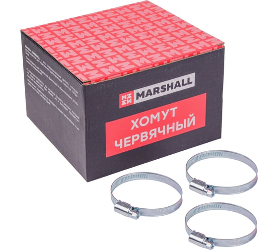 Хомут червячный MARSHALL 50-70 мм (оцинкованная сталь; кратность - 50 шт) MR4110 1