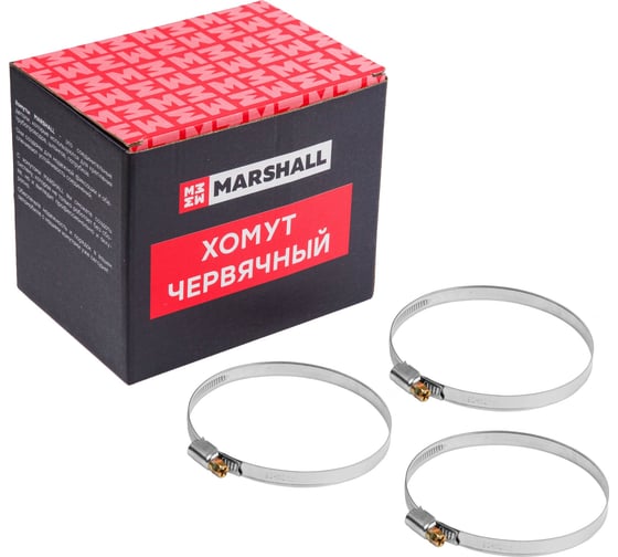Хомут червячный MARSHALL 90-110 мм (нержавеющая сталь; кратность - 25 шт) MR4214 1
