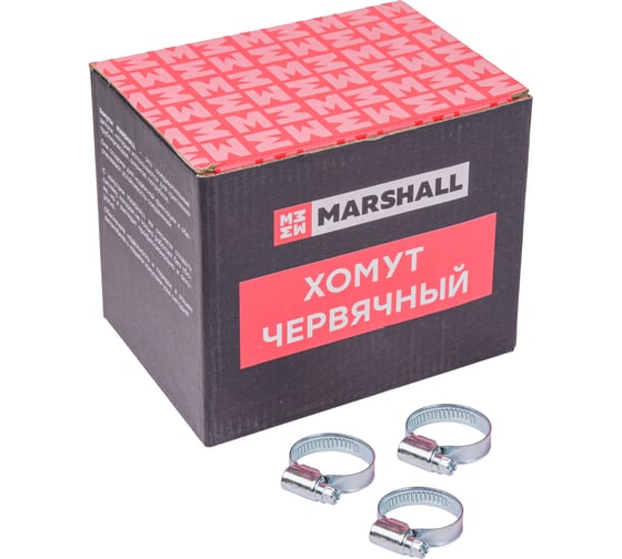 Хомут червячный MARSHALL 20-32 мм (оцинкованная сталь; кратность - 100 шт) MR4105 1