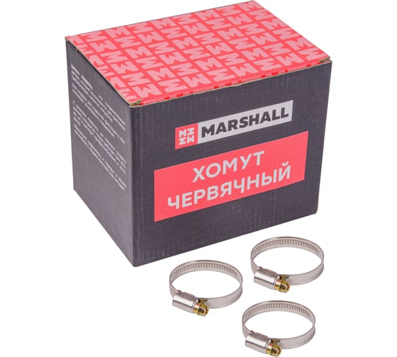 Хомут червячный MARSHALL 32-50 мм (нержавеющая сталь; кратность - 50 шт) MR4208 1