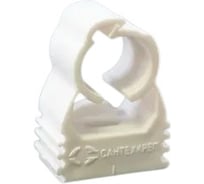 Клипса Сантехкреп 16-20 мм с защелкой полипропилен белая в пакете с шурупом и дюбелем (10 шт компл) 1.6.10.1 1.6.10.1._3