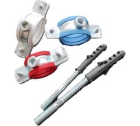 Хомут трубный сантехнический TENHO бел.упл. 1 1/2 М8 (48-54)  Комплект с дюбелем и шурупом, 10 шт Р00080022