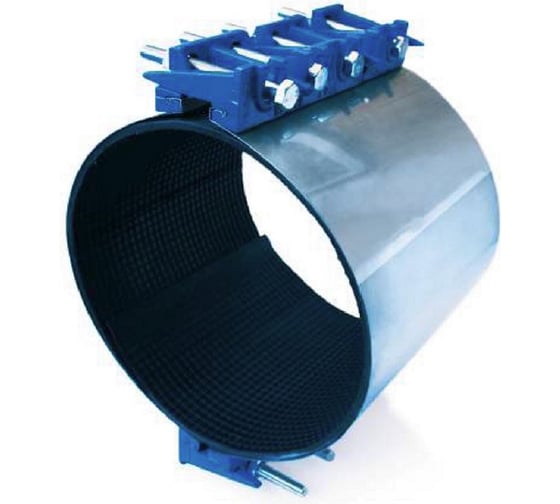 Хомут ремонтный с чугунным замком АТКА L=300мм Ду400 (415-430), 4 болта 1001010433 1