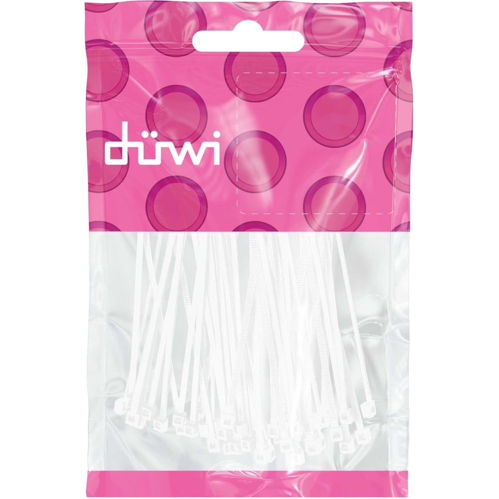 Нейлоновая хомут-стяжка под винт duwi 150x3,6 мм, белая, упаковка 10 шт ...