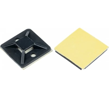 Самоклеящаяся площадка для хомутов duwi 25х25 мм, черная, упаковка 10 шт. 30208 7