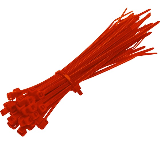 Кабельный хомут duwi нейлон, 300x4,8 мм, красный, 25 шт. 30244 5