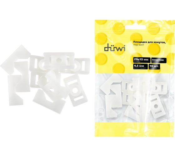 Площадка для хомутов под винт duwi 29x15 мм, белая, упаковка 10 шт. 30202 5