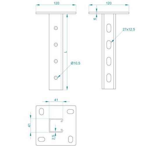 Стойка PRO-montag.ru CS41 L=1600 (2,5) INOX AISI 304 CM79164INOX