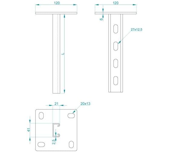 Стойка PRO-montag.ru CS21 L=700 (2,5) INOX AISI 304 CM79005INOX