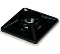 Самоклеющаяся площадка под хомут-стяжку цвет черный Крепстор 27х27 100 шт 4665316994458