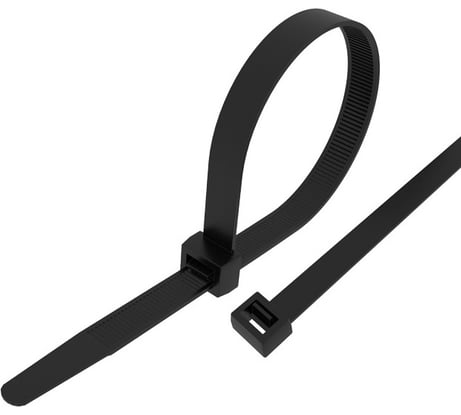 Стяжка нейлоновая морозостойкая REXANT 500x7,6мм, черная (100 шт/уп) 87-0503