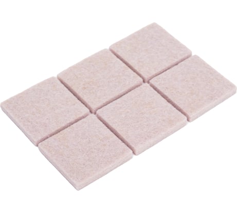 Подложка MFK-TORG самоклеющаяся из войлока, 30х30мм, 6 шт, бежевый 20218