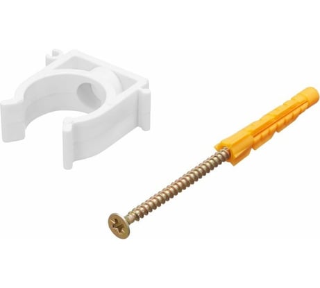Крепежный набор Супримпласт для труб D26, фиксатор D26, саморез, дюбель 4FFD26_02H