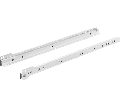 Роликовая направляющая Hettich 450 мм, макс. нагрузка 12 кг, сталь, белая 953416