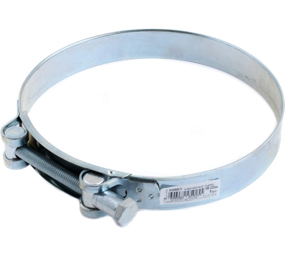 Хомут шарнирный Стройбат 188-200мм, белый цинк 5 шт, 350390 1