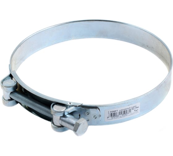 Хомут шарнирный Стройбат 162-174мм, белый цинк 10 шт, 350370 1