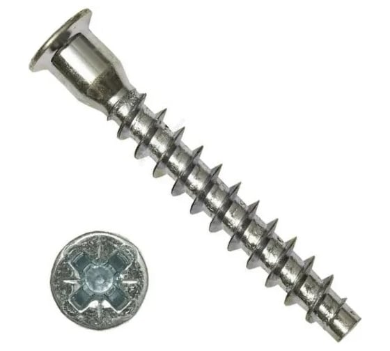 Винт конфирмат Госкреп 5,0 х 40 крест.шлиц PZ2 (отв.под заглушку) оц. (упак=4000 шт) 9990140967 1