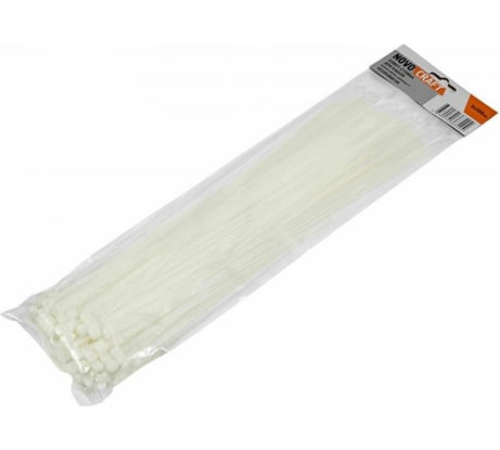 Нейлоновая хомут-стяжка NOVOCRAFT 5x380 мм, белая, уп. 100 шт. HCC053800100