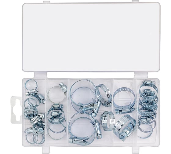 Хомуты зажимные Rockforce червячные металлические, набор 26 предметов RF-06782(62175) 1