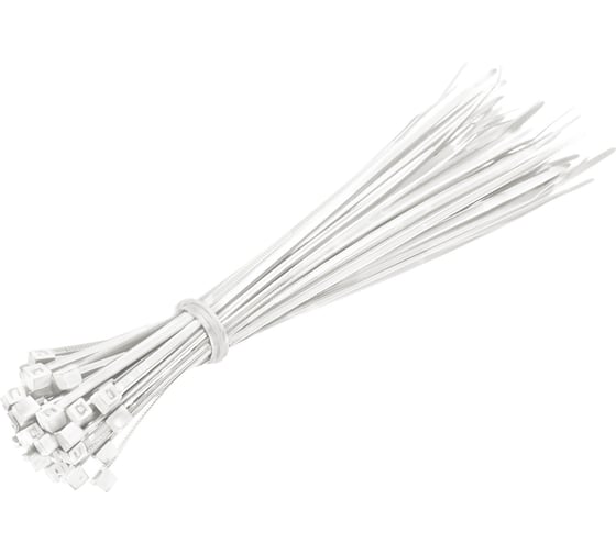 Кабельный хомут duwi нейлон, 300x4,8 мм, белый, 25 шт. 30242 1