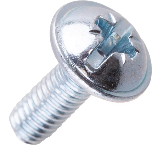 Винт Стройбат пкр. пресс-ш. DIN 967 М 6х50 мм (белый цинк 100 шт) 618440 1