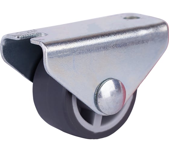 Опора колесная Стройбат неповор. на площ. 25мм пласт/резина (серый 50 шт) 555850