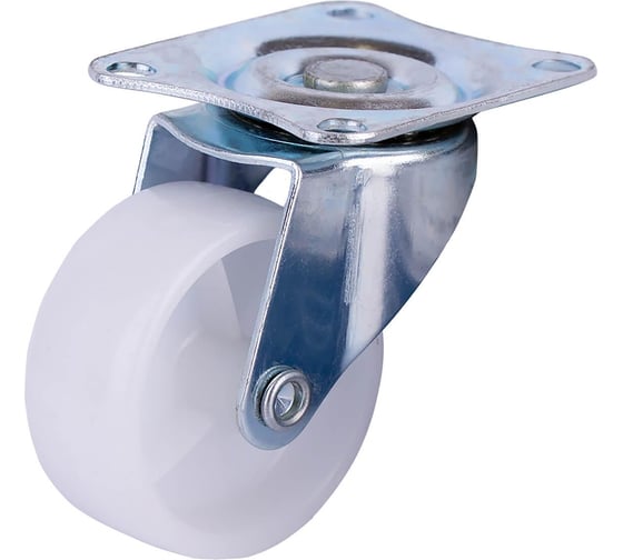 Опора колесная Стройбат повор. на площ. 50мм нейлон (белый 6 шт) 556230 1