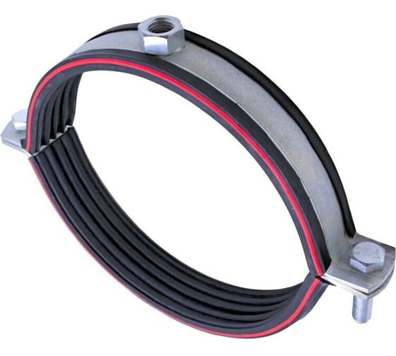 Хомут трубный STALMAX LCP-HS 159-166 (D159) для сверхвысоких нагрузок (4,0х40) с виброгасителем и гайкой М16 (арт. 12230) оцинкованная сталь (уп.15шт) 12230-023 1
