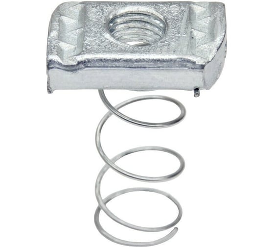 Гайка канальная STALMAX с длинной пружиной LLN S M 6 35х20х6 для профиля Strut 41х41 (арт. 10694) оц. сталь (уп. 100 шт) 10694-023 1