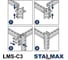 Соединитель тройник STALMAX LMS-C3 41 для монтажного профиля (арт. 11776) оц. сталь (уп. 50 шт) 11776-023 7