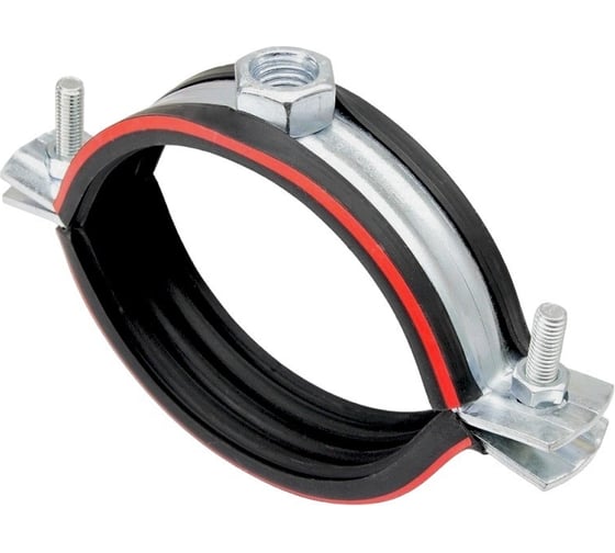 Хомут трубный STALMAX LCP-H2 162-170 (6) для высоких нагрузок (3,0х30) с виброгасителем и гайкой М16 (арт. 11434) оцинкованная сталь (уп. 30 шт) 11434-023 1