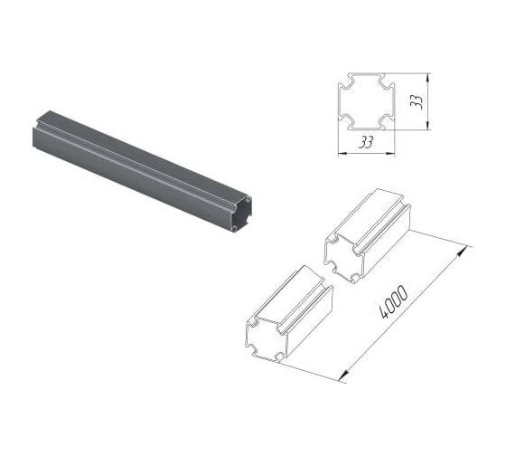 Профиль монтажный алюминиевый RIVO SYSTEMS 4 метра RIVO Fix упаковка 98 шт 100001.1 1