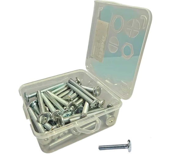 Винт мебельный 23 Болта 6х35 DIN7420 в органайзере,60 шт. БП-00033115орг-ф60 1
