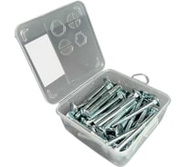 Болт мебельный 23 Болта 6х80 ОЦ DIN 603 в органайзере, 25 шт бм680орг-ф25