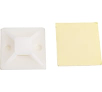 Самоклеящаяся площадка 27х27 под хомут-стяжку белая Крепстор пакет 50 шт 4665317008864