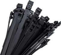 Стяжки с двойной горизонтальной головкой SapiSelco черного цвета, 9x750 мм, полиамид 6.6, уп. 100 шт. COL.3.424