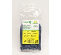 Стяжки SapiSelco металлодетектируемые, самозатухающие, синего цвета, 2.5x100 мм, полиамид 6.6, уп. 100 шт. DET.11.2102R 20597932