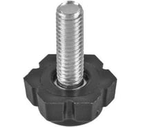 Опора резьбовая регулируемая с основанием Миниворкс 19 мм и резьбой M4x18, шестигранник, цвет черный – (15 шт.) 19М4-18ЧС