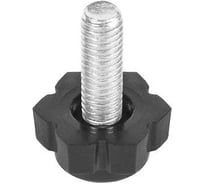 Опора резьбовая регулируемая с основанием Миниворкс 19 мм и резьбой M6x10, шестигранник, цвет черный – (25 шт.) 19М6-10ЧС