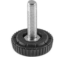 Опора резьбовая регулируемая с основанием Миниворкс Ø25 и резьбой М6х25, европейская, цвет белый – (15 шт.) 25М6-25БС