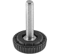 Опора резьбовая регулируемая с основанием Миниворкс Ø25 и резьбой М6х30, европейская, цвет белый – (15 шт.) 25М6-30БС