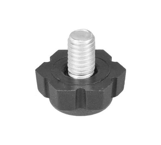 Опора резьбовая регулируемая с основанием Миниворкс 19 мм и резьбой M6x8, шестигранник, цвет серый – (25 шт.) 19М6-8СС 1