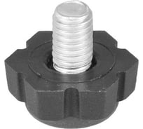 Опора резьбовая регулируемая с основанием Миниворкс 19 мм и резьбой M6x8, шестигранник, цвет черный – (30 шт.) 19М6-8ЧС