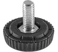 Опора резьбовая регулируемая с основанием Миниворкс Ø25 и резьбой М6х15, европейская, цвет серый – (15 шт.) 25М6-15СС