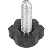 Опора резьбовая регулируемая с основанием Миниворкс 19 мм и резьбой M6x60, шестигранник, цвет черный – (15 шт.) 19М6-60ЧС